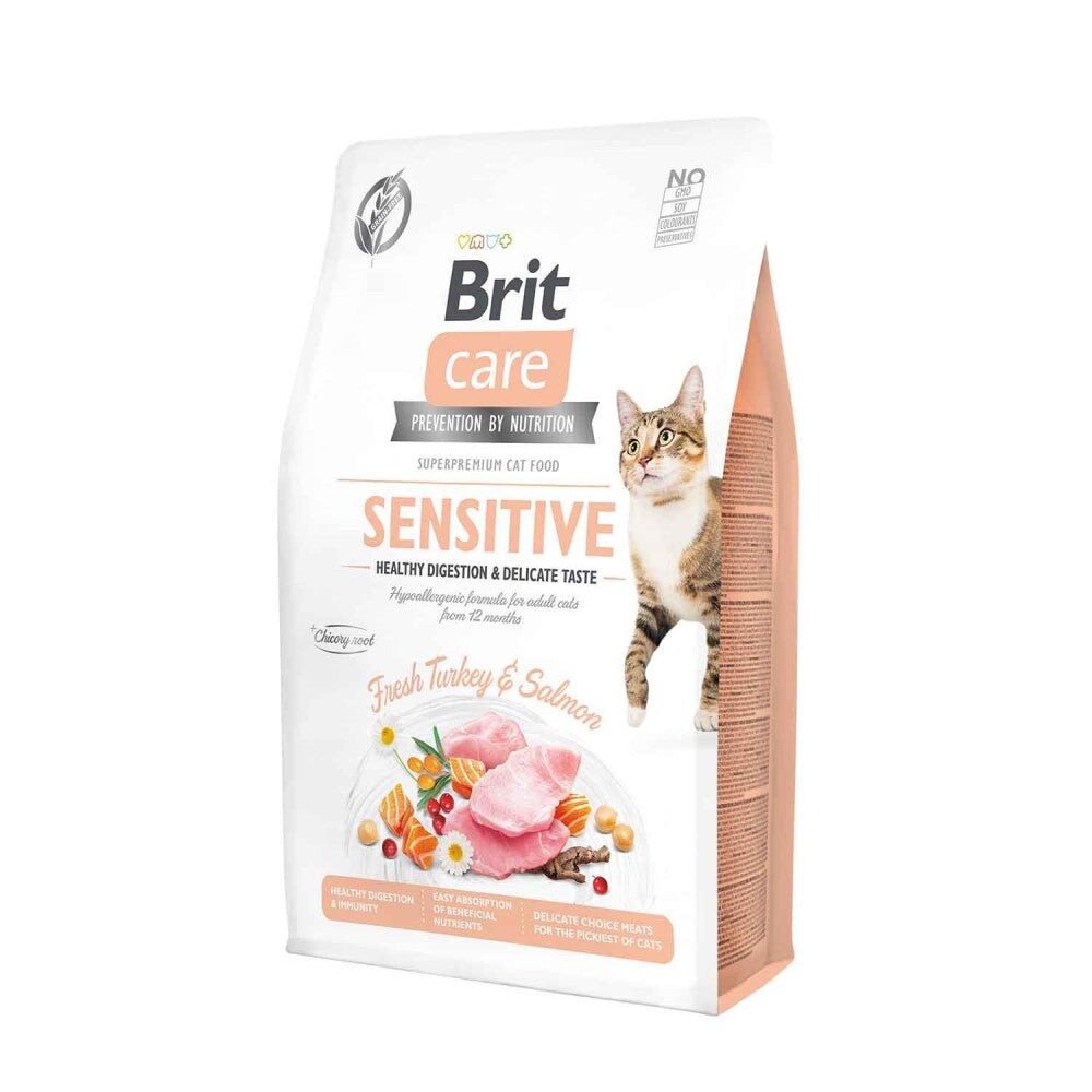 Brit Care Sensitive Hipoalerjenik Hindili Ve Somonlu Tahılsız Yetişkin Kedi Maması 2 KG | SRC: Barcode: 8595602540709